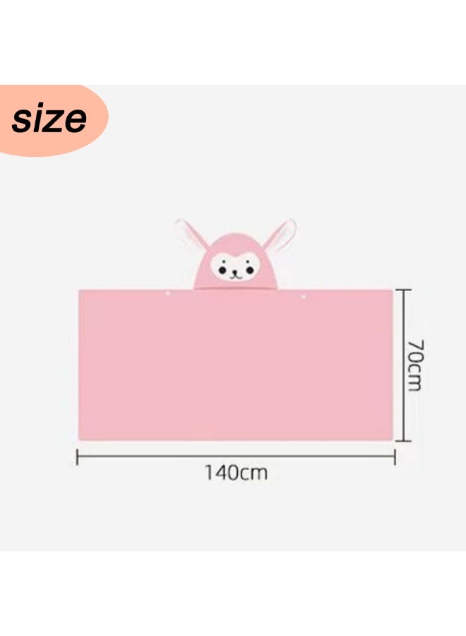 ILovhaprty 140cm×70cm Pink Monkey Unisex Kids Bathrobe Bath Wearable Towel Hooded Cape Bath Towel - Image 2