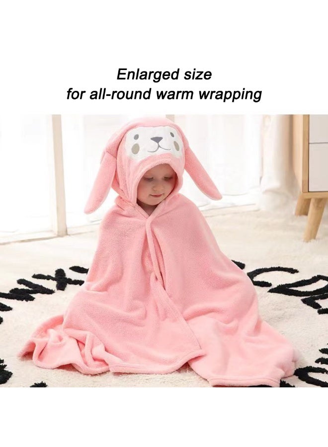 ILovhaprty 140cm×70cm Pink Monkey Unisex Kids Bathrobe Bath Wearable Towel Hooded Cape Bath Towel - Image 4