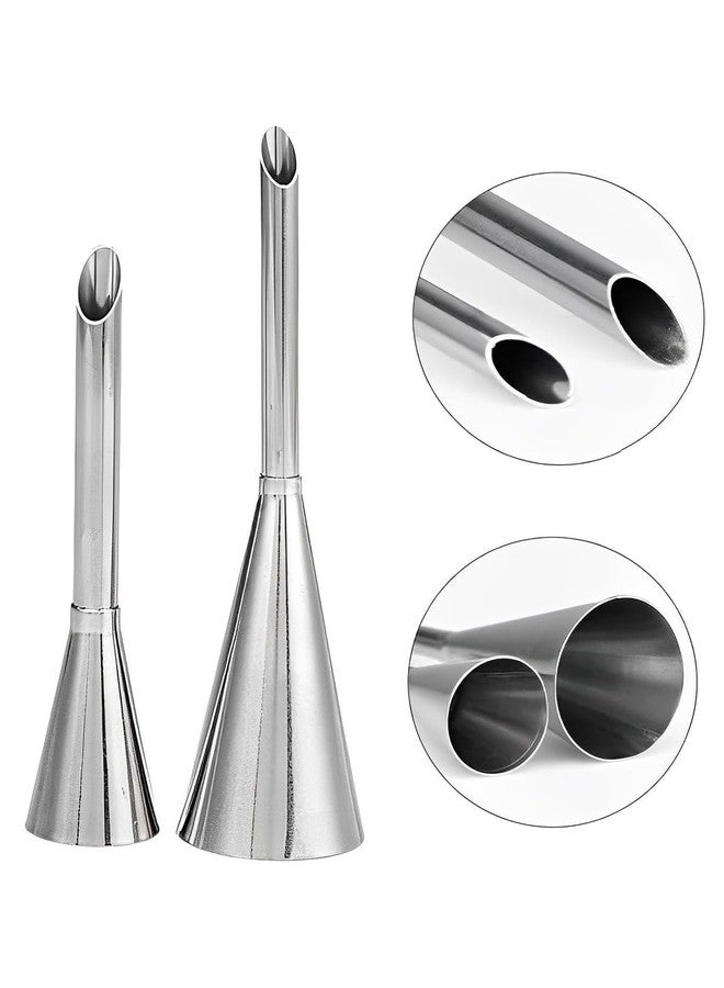 Cake Decor Stainless Steel Puff Filling Nozzle Set - 2 Piece - Special Pastry Tips for Cream, Custard & Jam Injection - Cupcake, Cake Decorating Tools - Durable & Easy Clean - Image 3