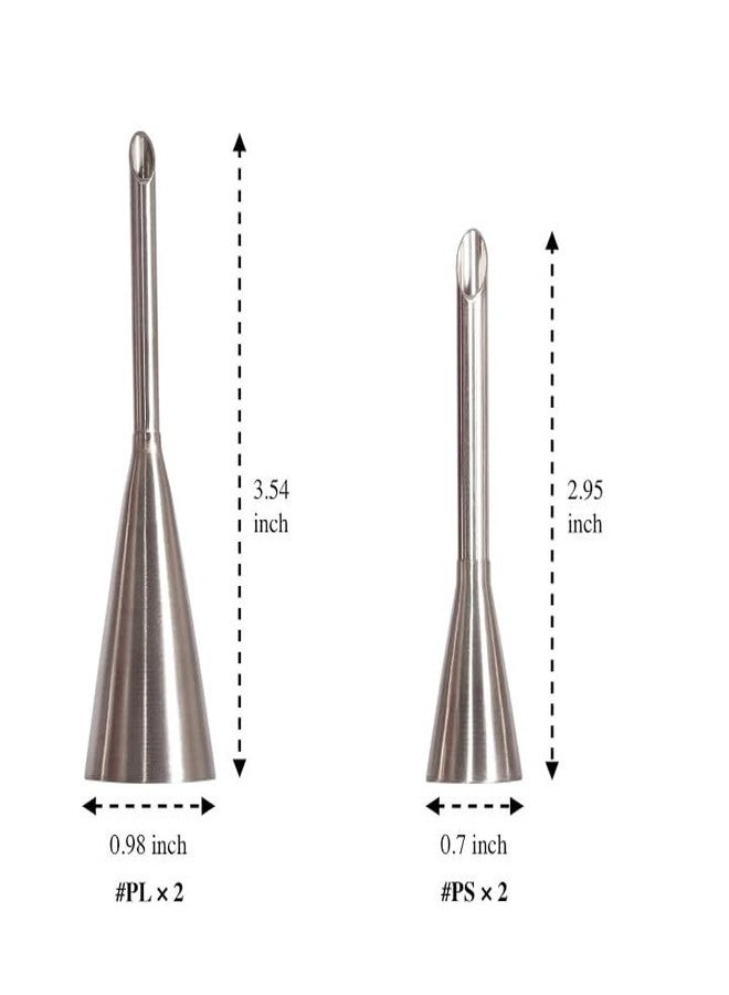 Cake Decor Stainless Steel Puff Filling Nozzle Set - 2 Piece - Special Pastry Tips for Cream, Custard & Jam Injection - Cupcake, Cake Decorating Tools - Durable & Easy Clean - Image 2