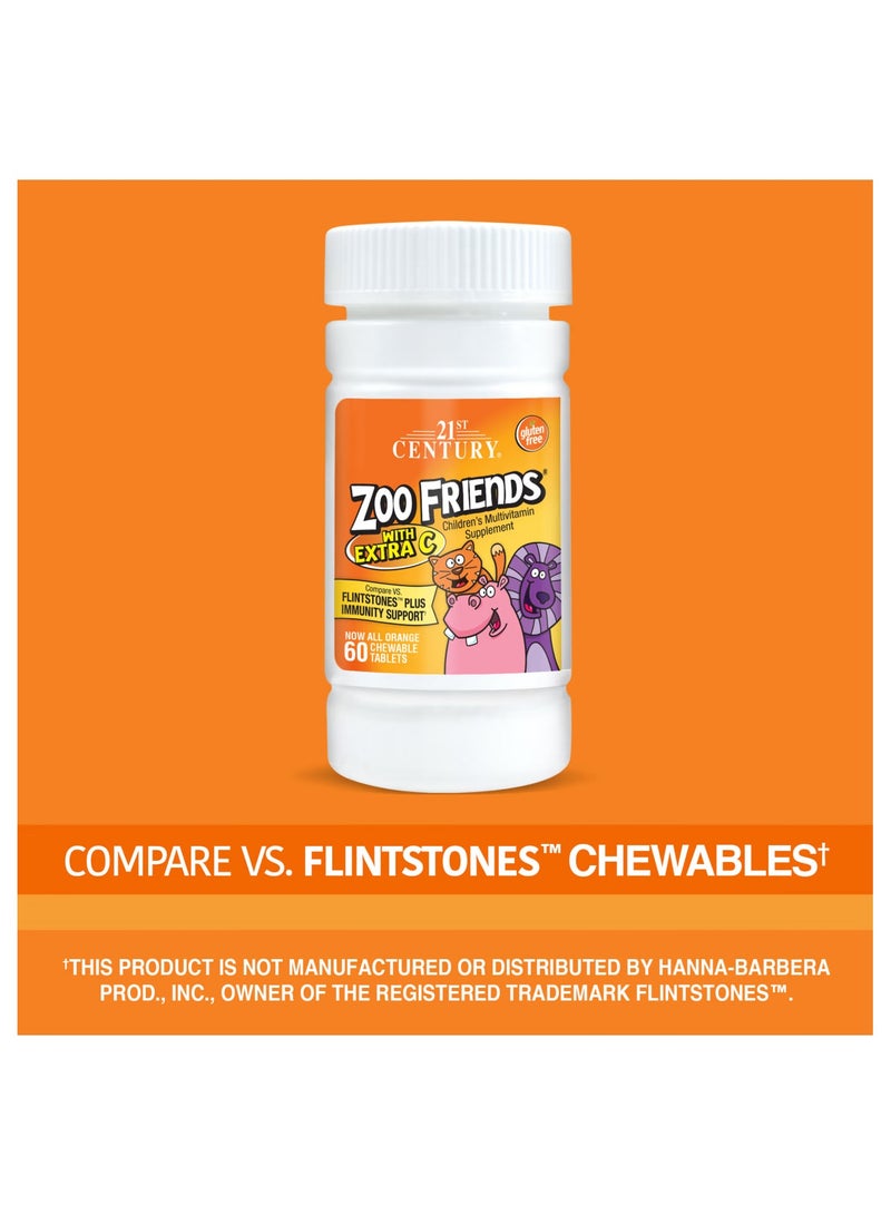 21st Century Zoo Friends with Extra C Orange 60 Chewable Tablets - Image 2