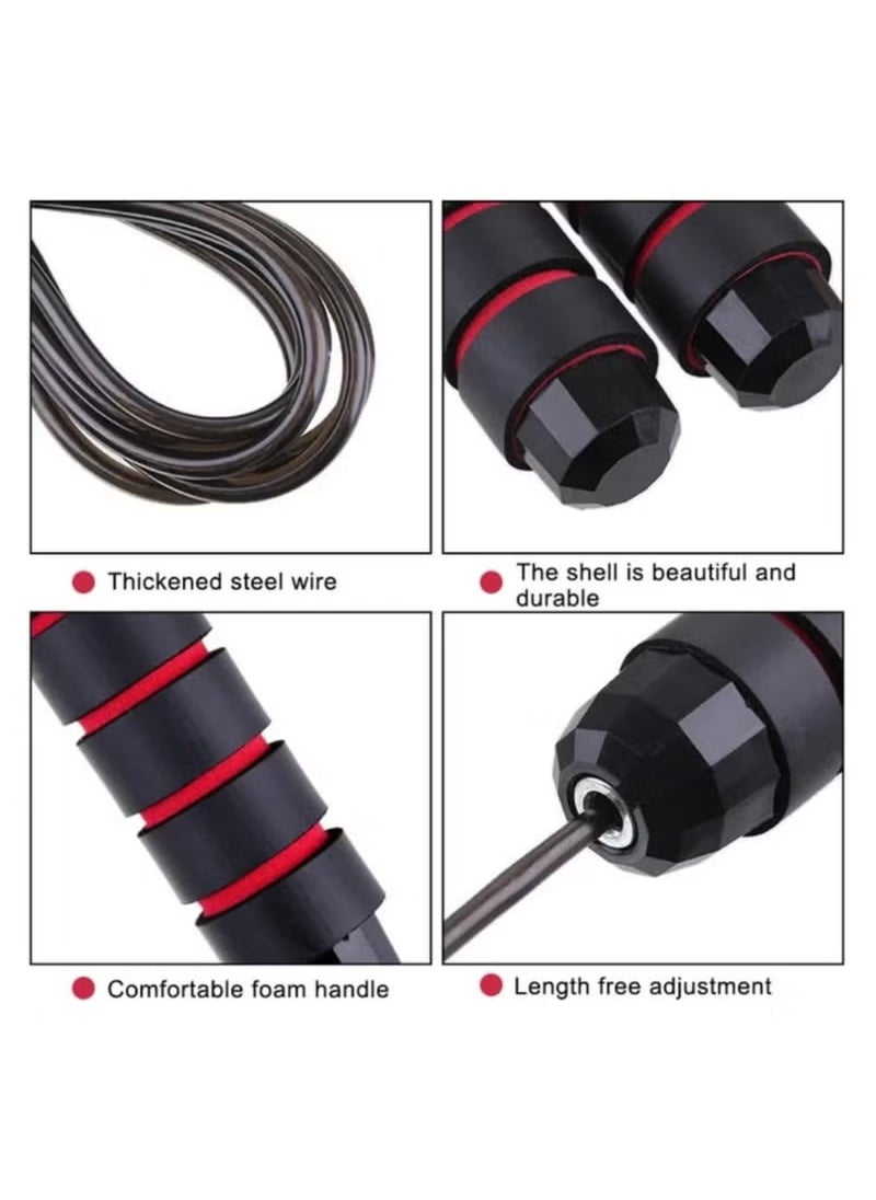 ATRJSZ - Adjustable Speed Heavy Weighted Steel Wire Exercise Skipping Jump Rope|Heavy Skipping Rope PVC Weighted Speed Exercise Jump Rope Breathing Handle 360 Degree Rotation - Image 1