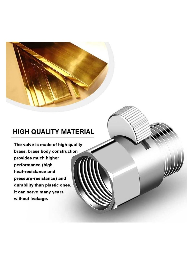 Y&D - Shower Flow Control Valve Head Shut Off with Handle Lever, Volume Valve, Brass Water G1/2 Universal Size for Arm and Hose - Image 1