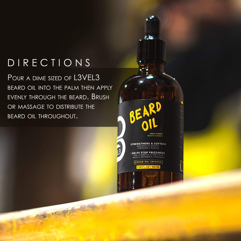 L3 Level 3 Beard Oil - Promotes Fast Beard Growth Soften and Restores Facial Hair - Level Three Scented Beard Oil for Men Growth (Single) - Image 4