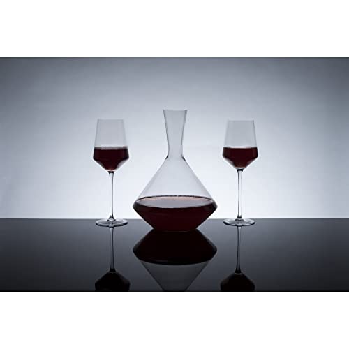 Viski Angled Wine Decanter, Lead-Free Crystal Carafe for Red and White Wine with Broad Base for Aeration, Elegant Large Pitcher for Wedding Gifts, Housewarming Essentials, 60 oz (1.8 L), Set of 1 - Image 4