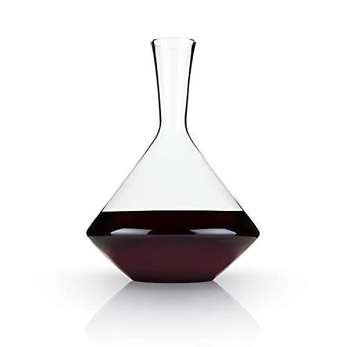 Viski Angled Wine Decanter, Lead-Free Crystal Carafe for Red and White Wine with Broad Base for Aeration, Elegant Large Pitcher for Wedding Gifts, Housewarming Essentials, 60 oz (1.8 L), Set of 1 - Image 1