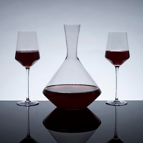 Viski Angled Wine Decanter, Lead-Free Crystal Carafe for Red and White Wine with Broad Base for Aeration, Elegant Large Pitcher for Wedding Gifts, Housewarming Essentials, 60 oz (1.8 L), Set of 1 - Image 5