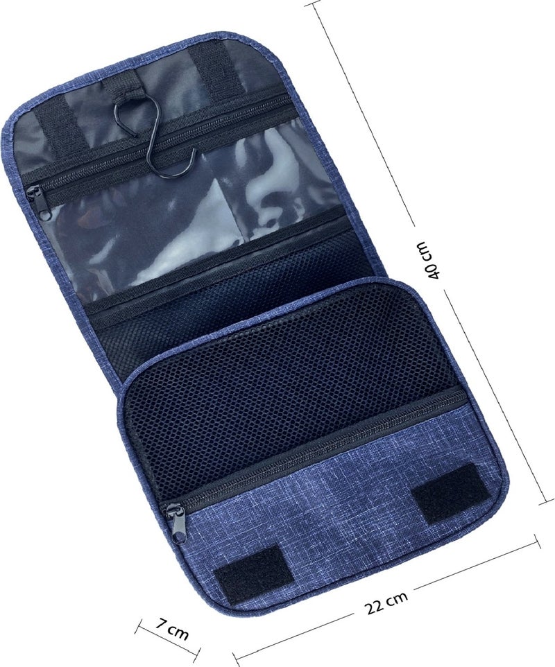 Arnee Metal Strap Navy Blue Travel Makeup Bag Portable Large Makeup Bag Cosmetic Bag Travel Friendly  - Image 3