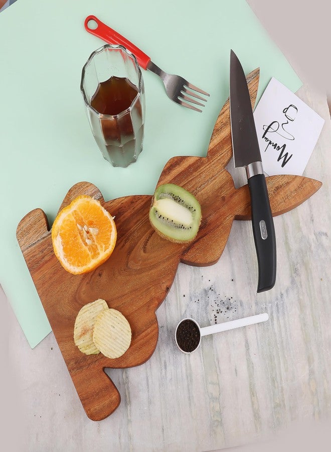 Affinity Decor Funny Bunny Shaped Wooden Serving Board, Wood Cutting Board for Kitchen, Wooden Charcuterie Boards, Easter Gift Serving Platter for Cheese and Food, 13.5" x 7.9" - Image 2