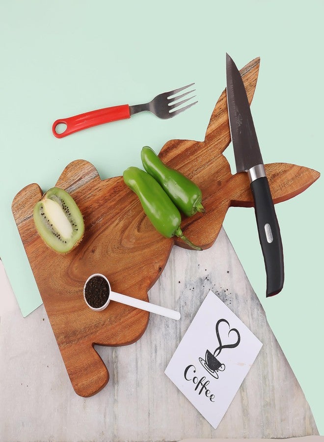 Affinity Decor Funny Bunny Shaped Wooden Serving Board, Wood Cutting Board for Kitchen, Wooden Charcuterie Boards, Easter Gift Serving Platter for Cheese and Food, 13.5" x 7.9" - Image 3