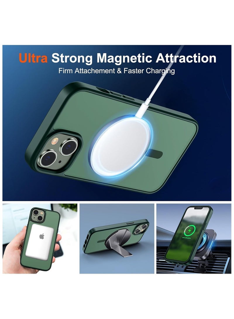 ACLIX Magnetic Case for iPhone 15 Plus [Shockproof & Slim] Matte Hard Back Cover with high-Grade Protection | Green - Image 3