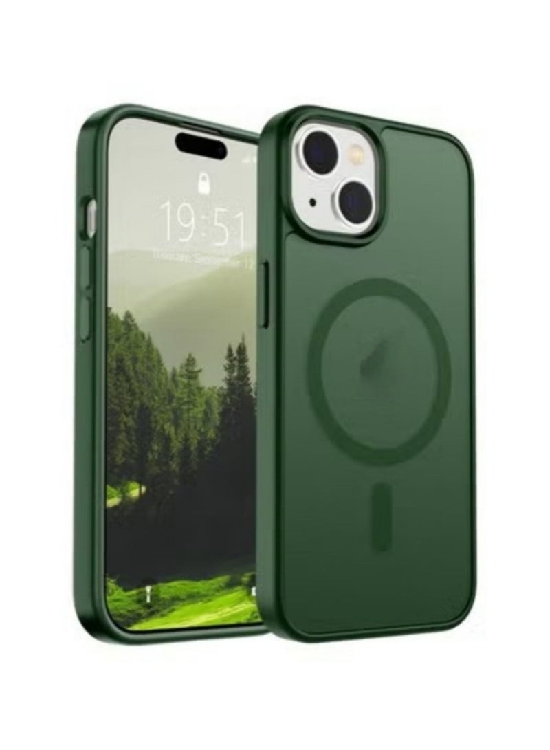 ACLIX Magnetic Case for iPhone 15 Plus [Shockproof & Slim] Matte Hard Back Cover with high-Grade Protection | Green - Image 1