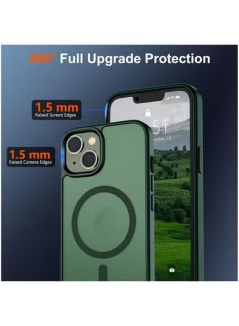 ACLIX Magnetic Case for iPhone 15 Plus [Shockproof & Slim] Matte Hard Back Cover with high-Grade Protection | Green - Image 4