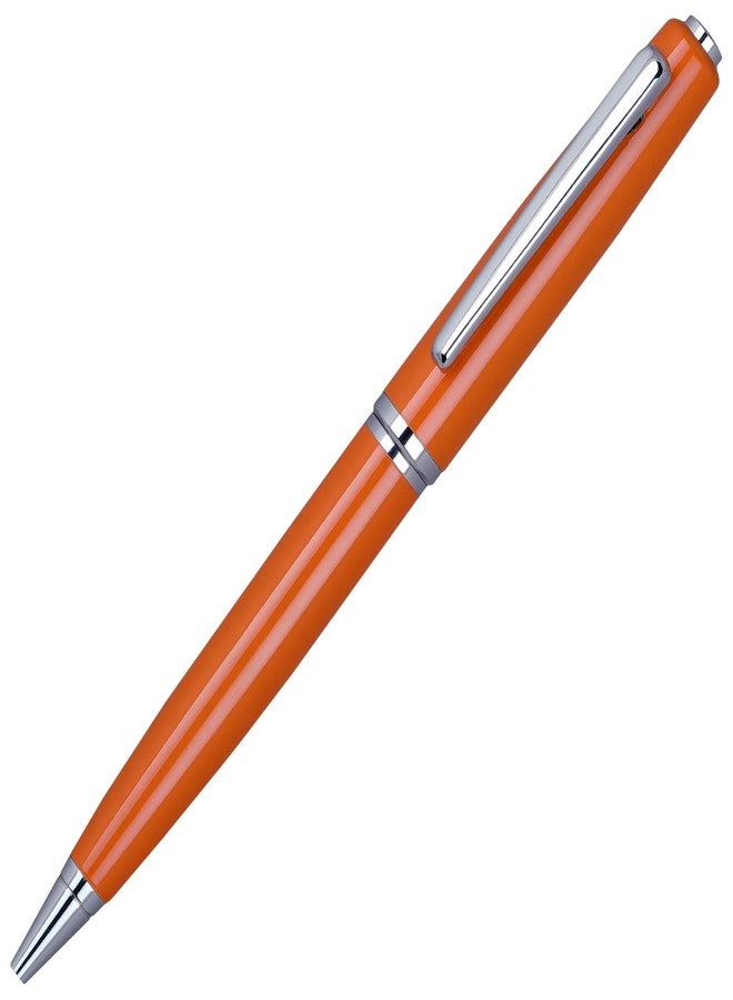 Lanier Pens Lanier Orange Clara Ballpoint Pen - Orange Glossy Clear Body with Shiny Chrome Parts & Chrome Ring with Medium Tip 0.7mm Cross Style Refill - Image 3