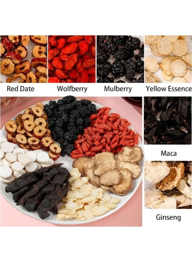 Wins Town Five-Treasure Ginseng Herbal Tea – 20 Sachets (5g Each) | Red Dates, Goji Berries, Mulberries, Astragalus & Ginseng  - Image 3