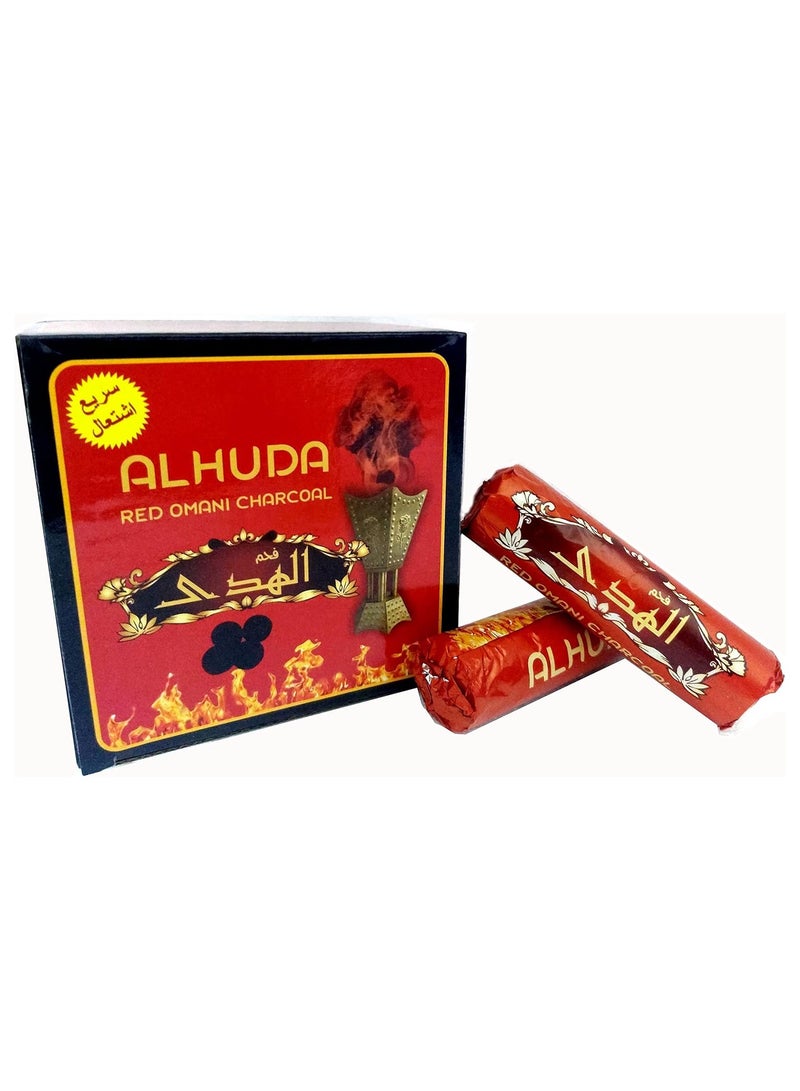 Alhuda AI Huda Red Omani Bakhoor Charcoal 80 tablets per box - Image 1