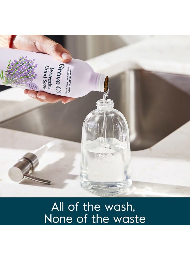 Grove Co. Hydrating Gel Hand Soap Refills (2 x 13 Fl Oz) + 1 x Reuseable Glass Soap Dispenser, Plastic-Free & Liquid Refillable Starter Kit, Natural Lavender Blossom & Thyme Fragrance - Image 5
