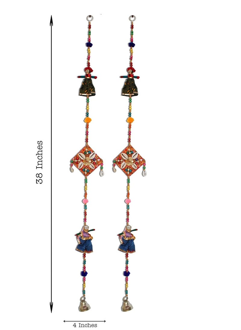 JH Gallery Handmade Recycled Material Rajasthani Dolls Door Hangings/Wall Hanging/Home Decor/Home Furnishing/Diwali Gift/Corporate Gift (38 Inches, 1 Pair), Multi-Coloured - pzsku/ZA5C9AE021823243EE0E4Z/45/_/1725277556/997ce07a-405a-4f20-ac94-b6aad5fbd94a