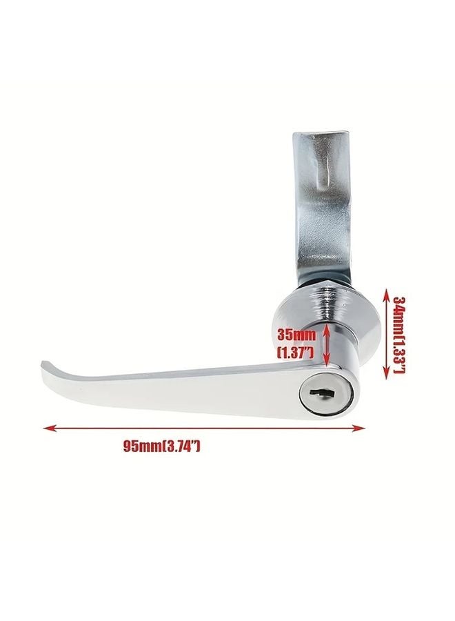 2 Pack Heavy Duty Cabinet Locks Silvery Zinc Alloy Keyed Entry For Home Office - Image 4