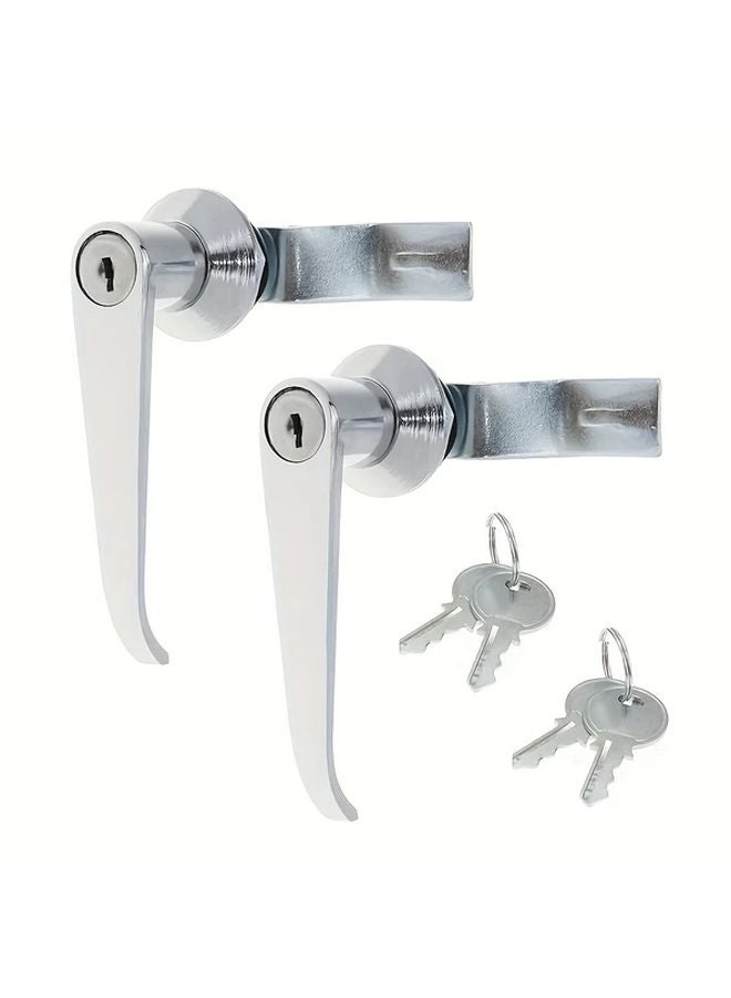 2 Pack Heavy Duty Cabinet Locks Silvery Zinc Alloy Keyed Entry For Home Office - Image 1