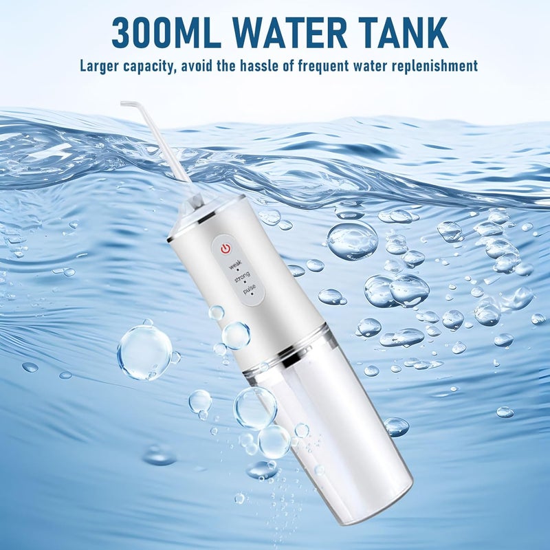 houscly Electric Water Flosser Cordless for Teeth 3 Modes 4 Jet Tips Cleaning and Flossing Water Dental Portable Floss Irrigator Oral Water Flossed Rechargeable Tonsil Stone Travel Adults - Image 2
