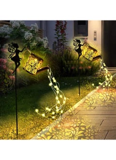 Hihonor 2pc 25IN Solar Powered Watering Can Light Stand, Simulated Flowing Filament Lamp, Suitable For Garden Lawn Patio Villa Courtyard  - Image 1