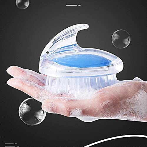 Alexvyan Blue Hair Scalp Massager Shampoo Brush for Scalp Care Deep Hair Cleaning Transparent Soft Silicone Shower Comb for Women, Men & Kids, Healthy Hair Growth Dry Scalp Dandruff, Thick/thin Hair - Image 3