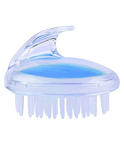 Alexvyan Blue Hair Scalp Massager Shampoo Brush for Scalp Care Deep Hair Cleaning Transparent Soft Silicone Shower Comb for Women, Men & Kids, Healthy Hair Growth Dry Scalp Dandruff, Thick/thin Hair - Image 1