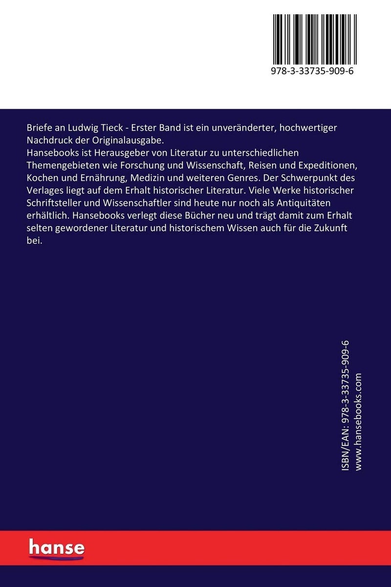Briefe an Ludwig Tieck: Erster Band - Image 2
