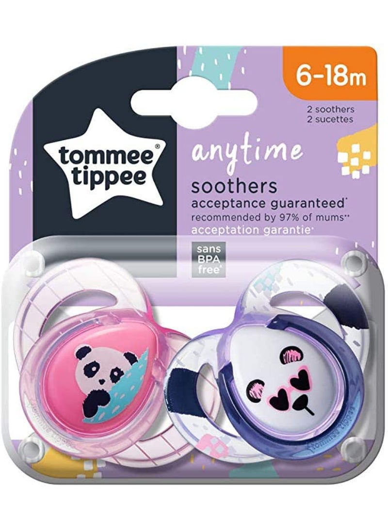 Tommee Tippee UK Tommee Tippee Soothers - Anytime 6-18 M - 2 Pcs