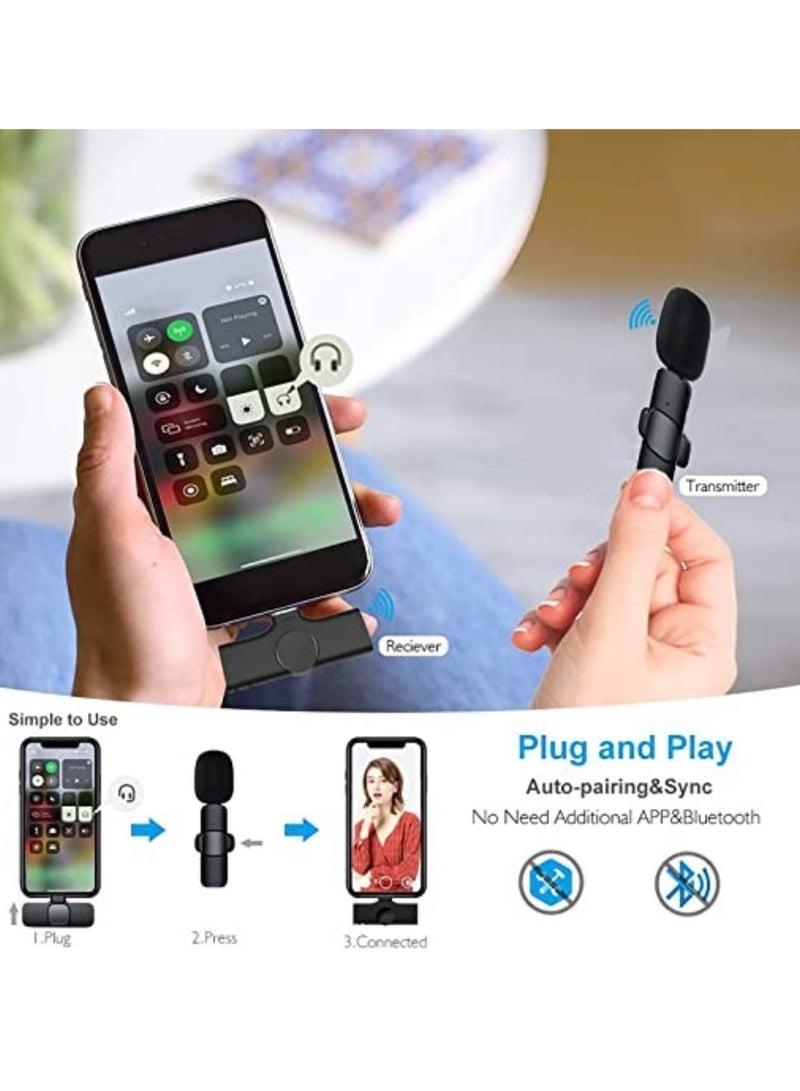 Wireless Lavalier Microphone for iPhone iPad Mini Mic for YouTube Facebook Live Stream TikTok Vlog Zoom Video Recording - Noise Reduction/No APP & Bluetooth Needed - Image 3