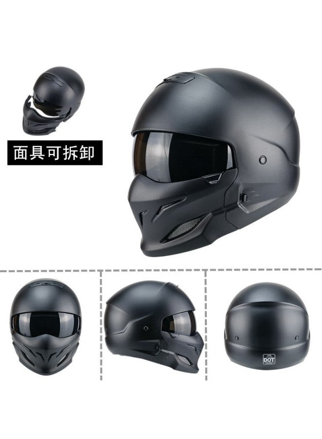 368 Yahei Edition Samurai Black Scorpion Helmet Men's Retro Combination Helmet Half Helmet Four Seasons Indian Helmet