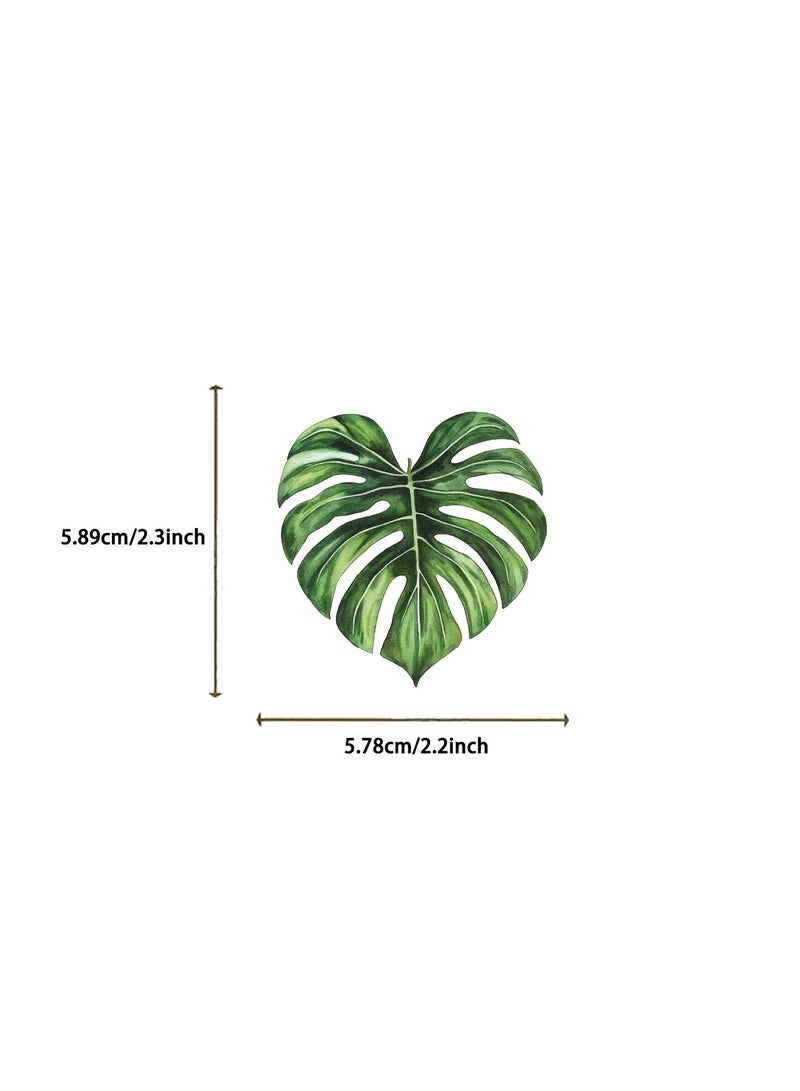 قوس قزح أورينبو 50 قطعة من ملصقات أوراق الشجر الخضراء - مجموعة ملصقات شفافة لأوراق الربيع بتصميمات فنية لزجاجات المياه وسجلات القصاصات والكمبيوتر المحمول ولوازم الحفلات - Image 5