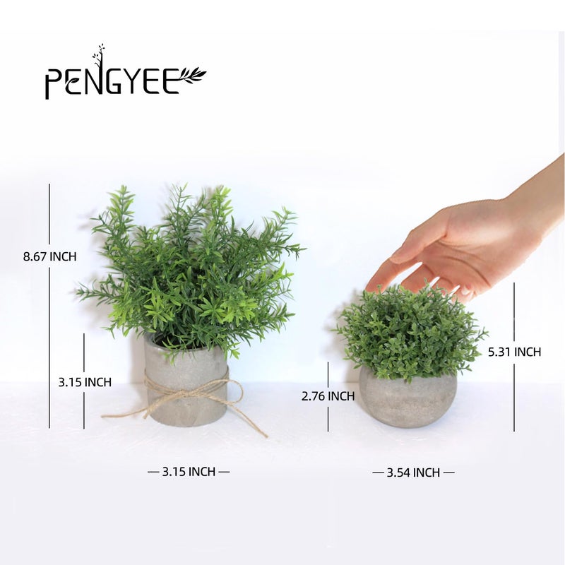 PENGYEE 4Pcs Small Fake Plants for Home Decor  Artificial Plants Indoor  Faux Plants Eucalyptus Rosemary  Artificial Plants for Bathroom Kitchen Office Farmhouse Room Shelf Decor - Image 3
