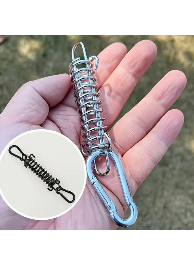 Heavy Duty Silvery Metal Spring With Hook And Loop Fastener For Camping Tents Tarps Outdoor Shelter - Image 2