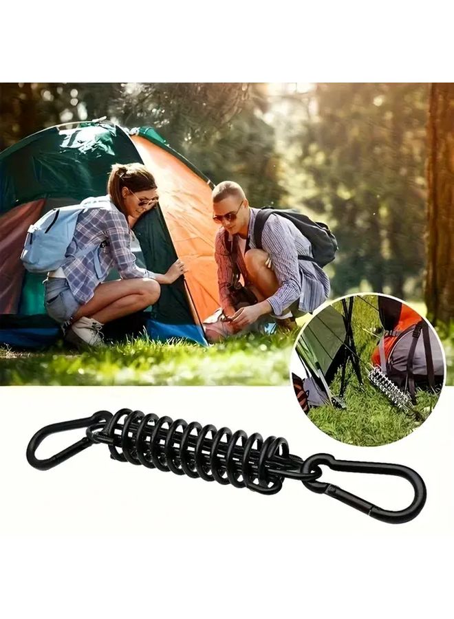 Heavy Duty Silvery Metal Spring With Hook And Loop Fastener For Camping Tents Tarps Outdoor Shelter - Image 4