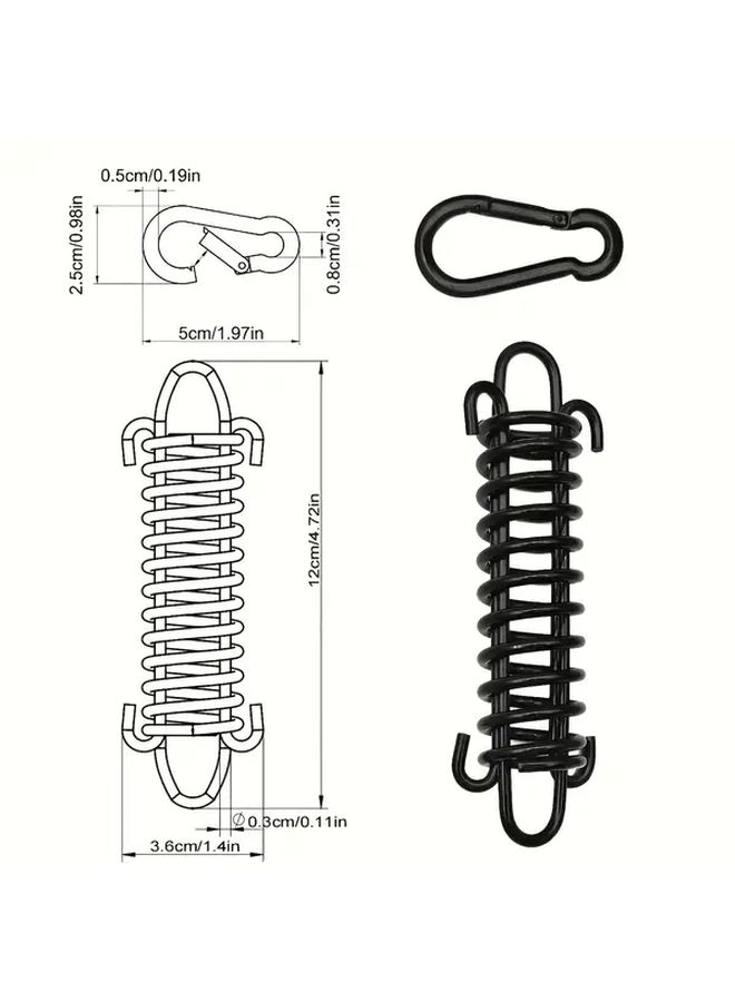 Heavy Duty Silvery Metal Spring With Hook And Loop Fastener For Camping Tents Tarps Outdoor Shelter - Image 5