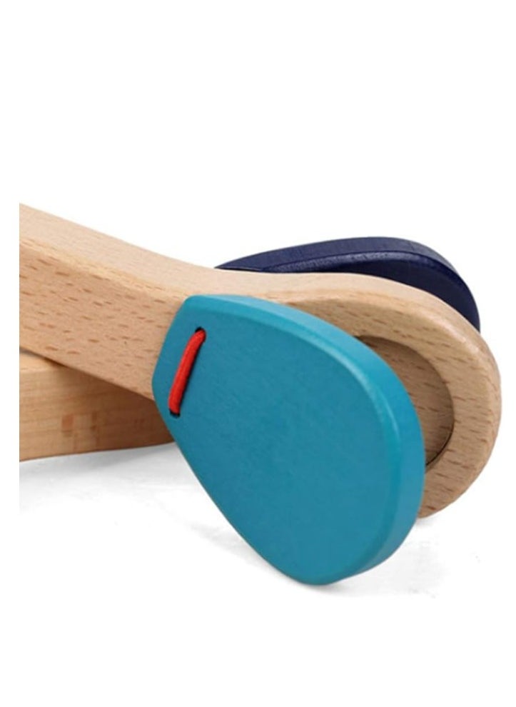 Mike Music - Colorful Wooden Castanets for Kids - Musical Learning Toys - Image 1