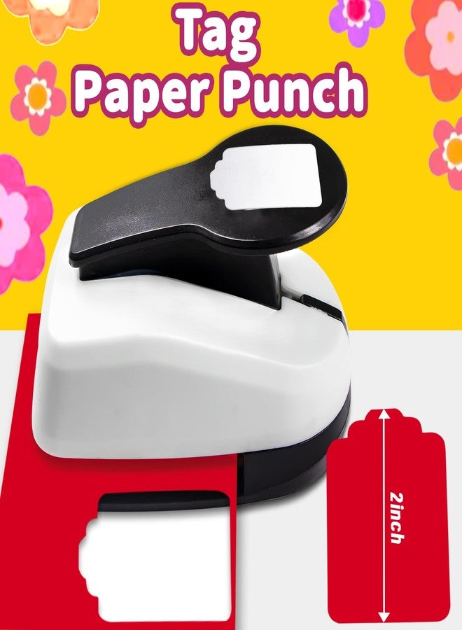 HKKYO Tag Punch, 2 inch Paper Punches, Tag Hole Punches for Paper Crafts, Hole Puncher for Tags, Gift TagPunch, Craft Puncher for Papers, Tags Cutter Punch, tagMaker - Image 5