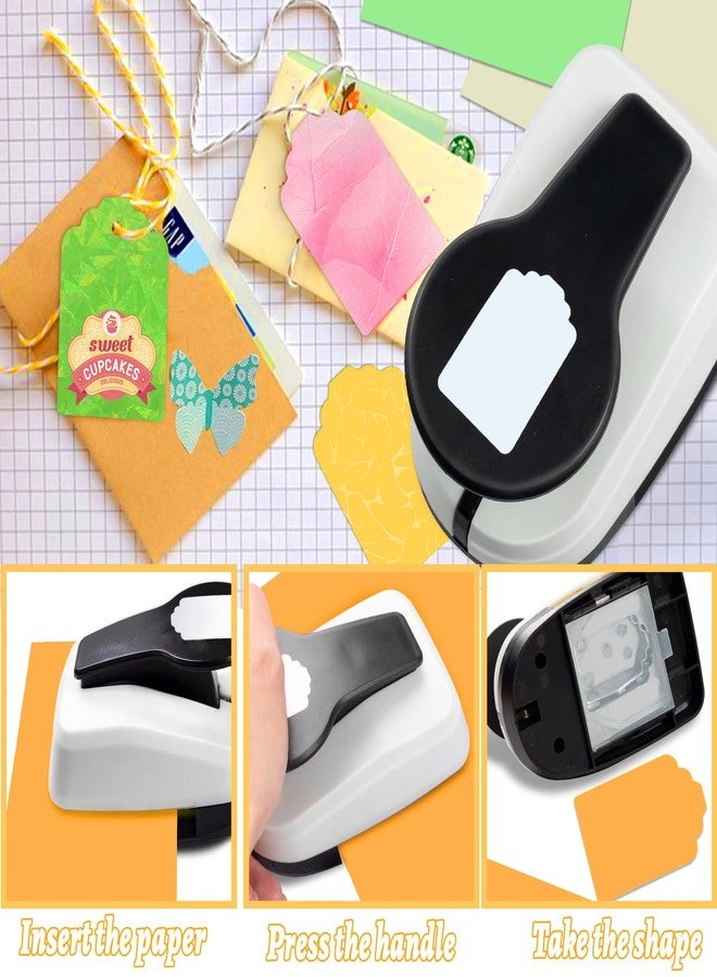 HKKYO Tag Punch, 2 inch Paper Punches, Tag Hole Punches for Paper Crafts, Hole Puncher for Tags, Gift TagPunch, Craft Puncher for Papers, Tags Cutter Punch, tagMaker - Image 4