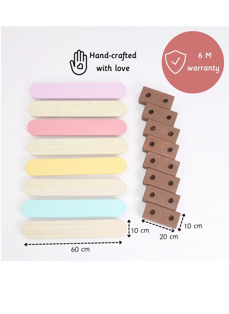 Ariro - Balancing Beam for Kids Wooden Play Set with Stacking Blocks for Toddlers Non Toxic Easy Assembly - Image 1