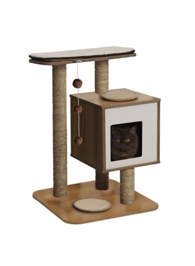 Catit Premium Cat Furniture V Base Walnut - Image 1