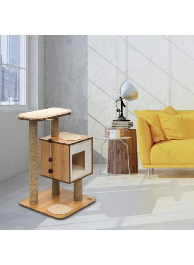 Catit Premium Cat Furniture V Base Walnut - Image 2