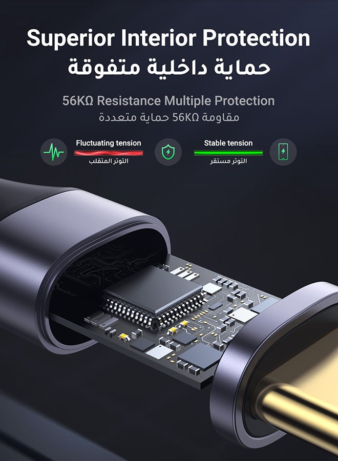 يو جرين كبيل يواس بي سي كابل USB 3.0 بسرعة 5 جيجابت في الثانية من النوع C سلك شحن سريع متوافق مع جالكسي اس24 اس23 الترا وS23+ وS23 FE وA12 وA21s ونوت 20 التراو هواوي P60 P50 P30 برو وPS5 وشاومى 12 وVR و2M - Image 4