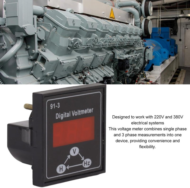 Pilipane High Accuracy 91 3 Digital Voltmeter, Mini AC Voltage Meter for Generator Accessories, Easy Installation - Image 2