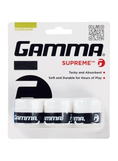 Gamma Agso10 Supreme Overgrip White, 3 Pack  - Image 1