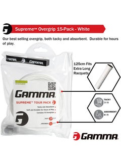 Gamma Agso10 Supreme Overgrip White, 3 Pack  - Image 2