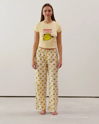 UNDIZ Madame chill straight-leg trousers in yellow cotton