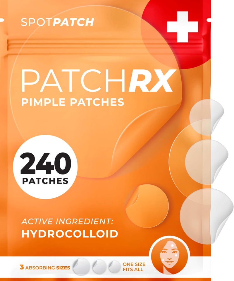 KEYCONCEPTS PatchRx Pimple Patches for Face (240 Patches), Hydrocolloid Acne Patches, Pimple Patch Pimple Stickers, Hydrocolloid Patch Acne Dots Acne Pimple Patches For Face, Zit Patches, Acne Spot Treatment - Image 1