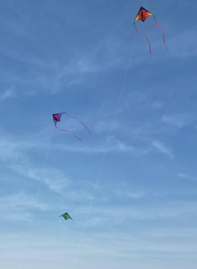 YFAFENGS Delta Kites for Beginners & Kids - Easy Fly Large Outdoor Kite for Beach & Family Activities, Durable Delta Kites for Kids Ages 8-12 & 4-8 (Orange & Green) - Image 3